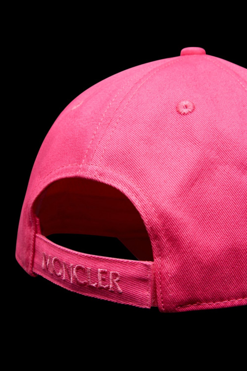 Gorras Moncler Logo Baseball Mujer Fucsia | BXLV-50638