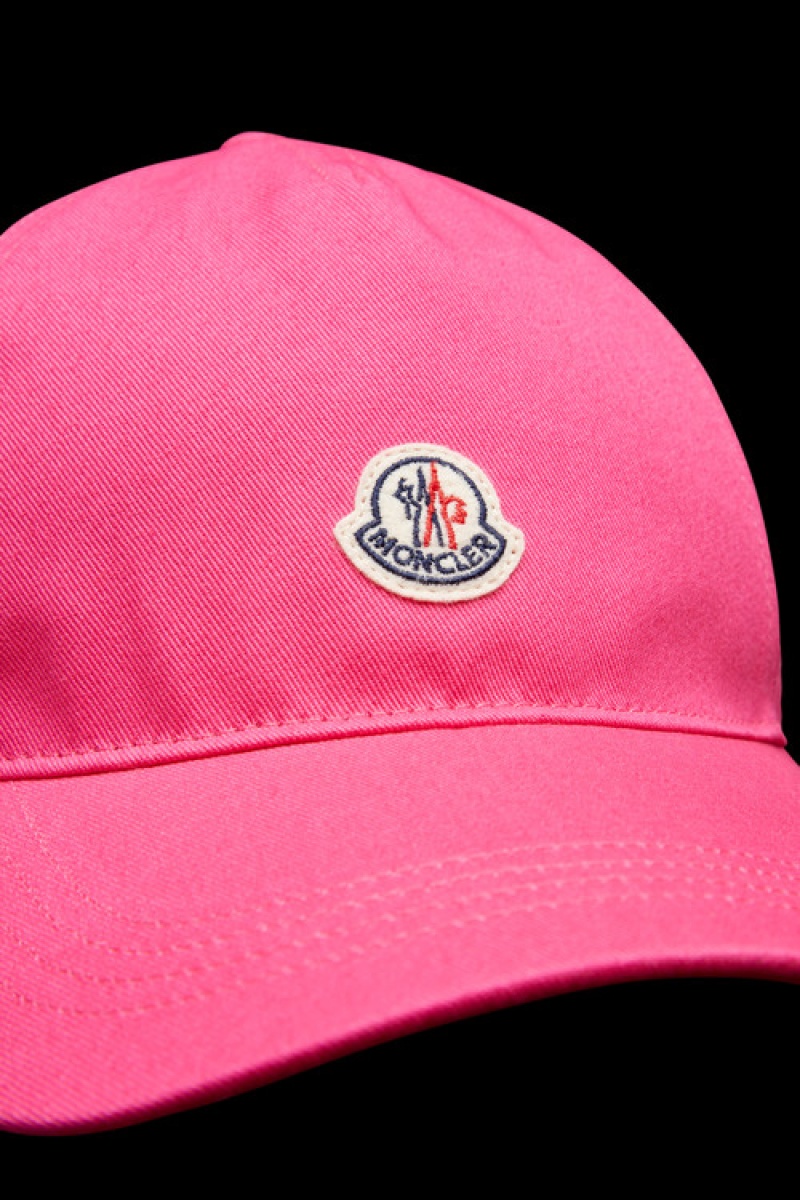 Gorras Moncler Logo Baseball Mujer Fucsia | BXLV-50638