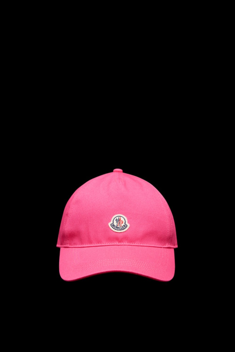 Gorras Moncler Logo Baseball Mujer Fucsia | BXLV-50638