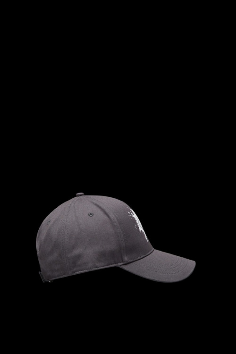 Gorras Moncler Logo Baseball Mujer Grises | JPNI-42756