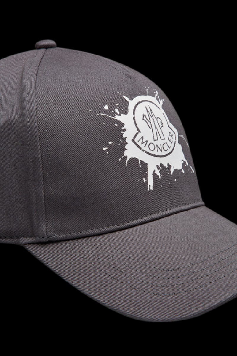 Gorras Moncler Logo Baseball Mujer Grises | JPNI-42756