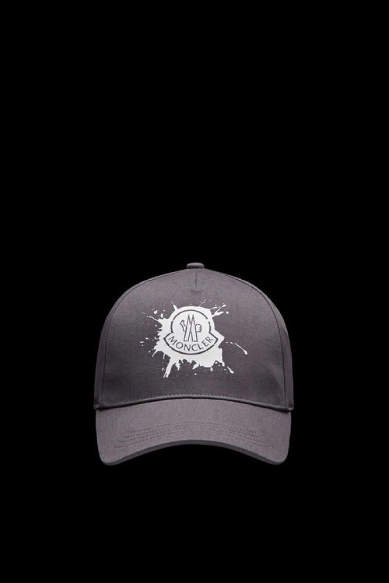 Gorras Moncler Logo Baseball Mujer Grises | JPNI-42756