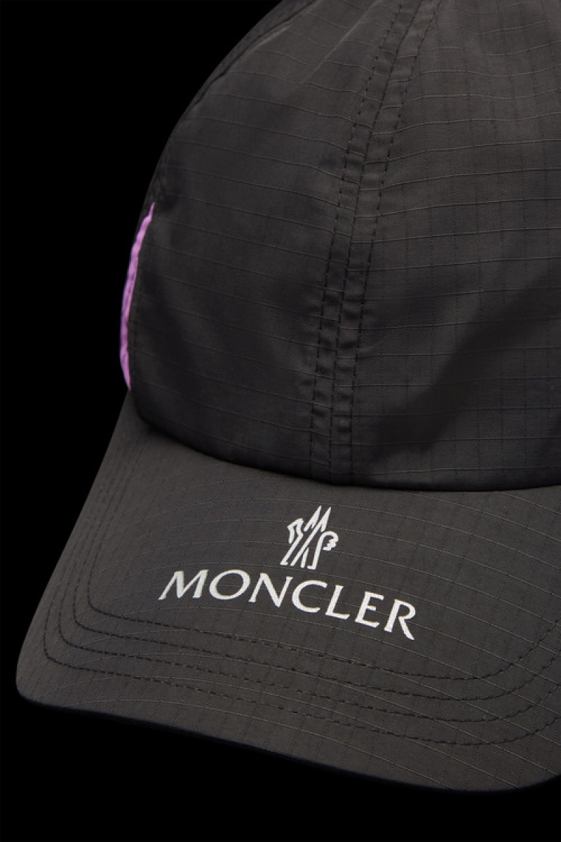 Gorras Moncler Logo Baseball Mujer Negros | AJUY-14529