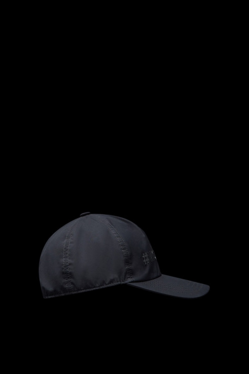 Gorras Moncler Logo Baseball Mujer Negros | FPNX-12936