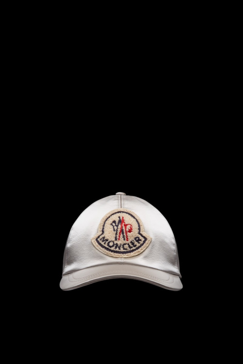 Gorras Moncler Logo Baseball Mujer Plateados | TUMA-23501