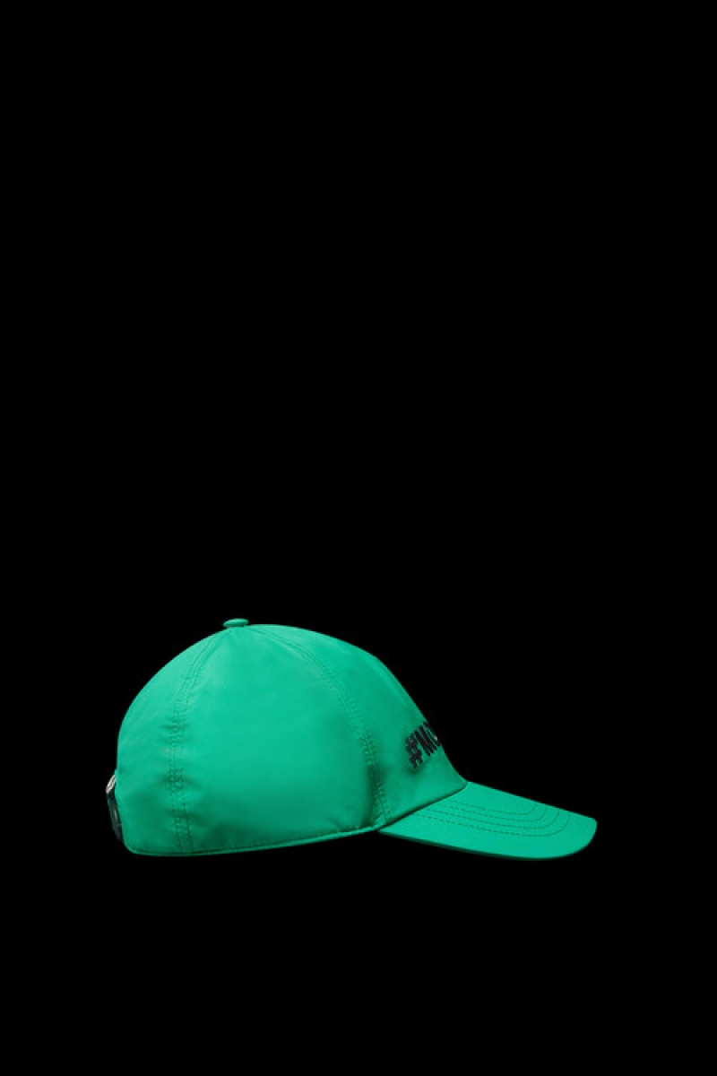 Gorras Moncler Logo Baseball Mujer Verdes | GHNA-81690