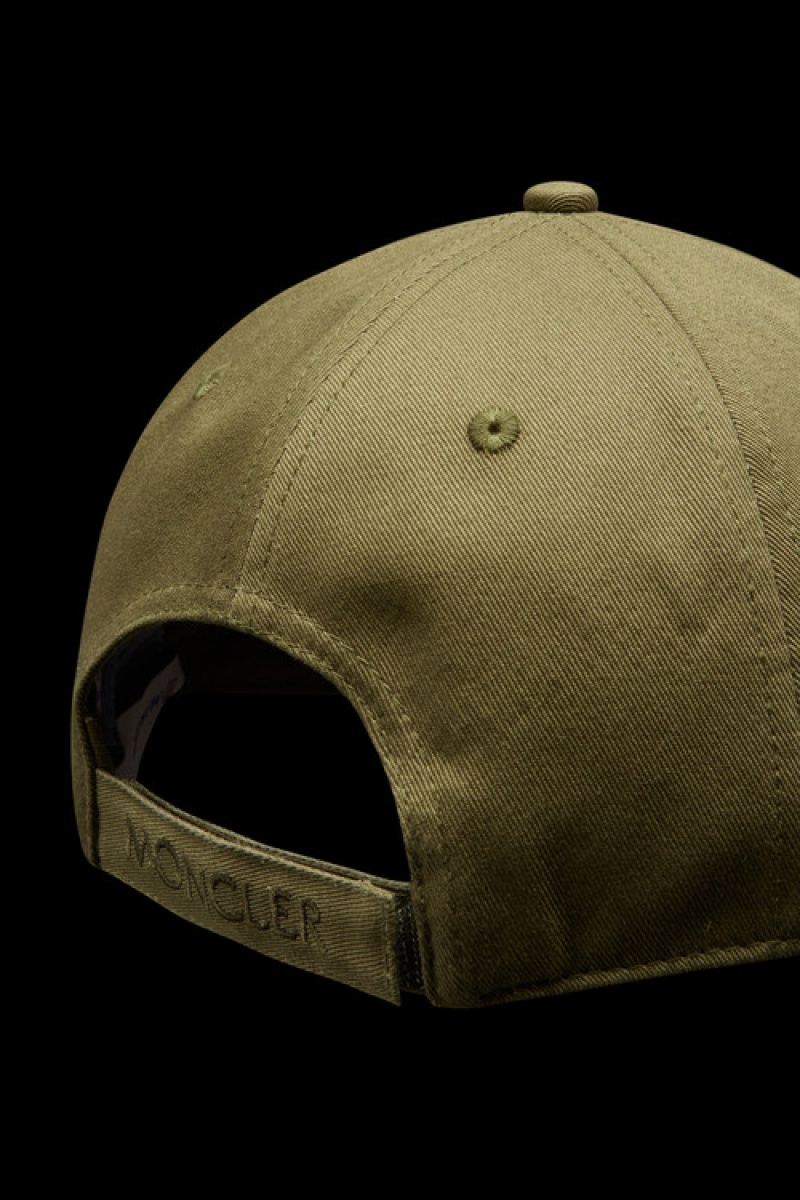 Gorras Moncler Logo Baseball Mujer Verde Oliva Verdes | PULI-60157