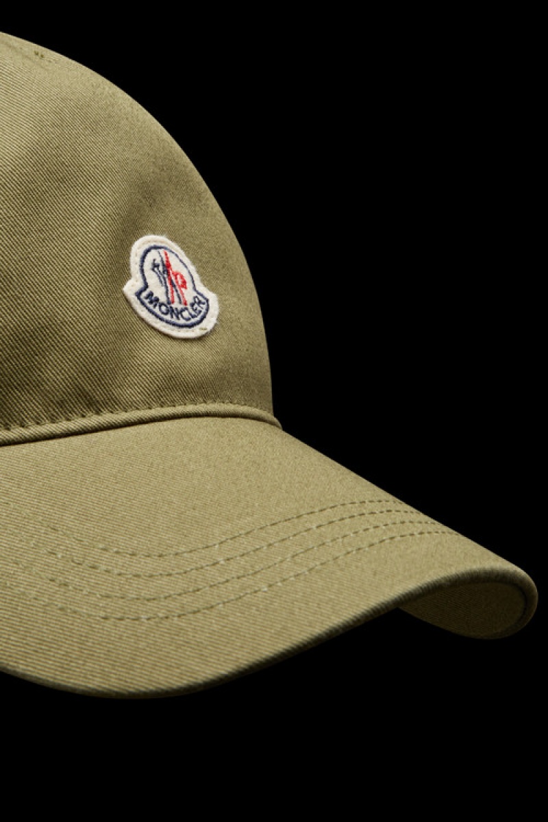 Gorras Moncler Logo Baseball Mujer Verde Oliva Verdes | PULI-60157