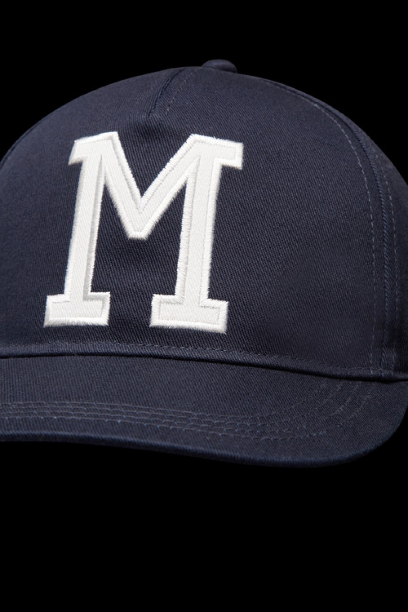 Gorras Moncler Monogram Baseball Hombre Azul Marino Azules | KBRW-67539