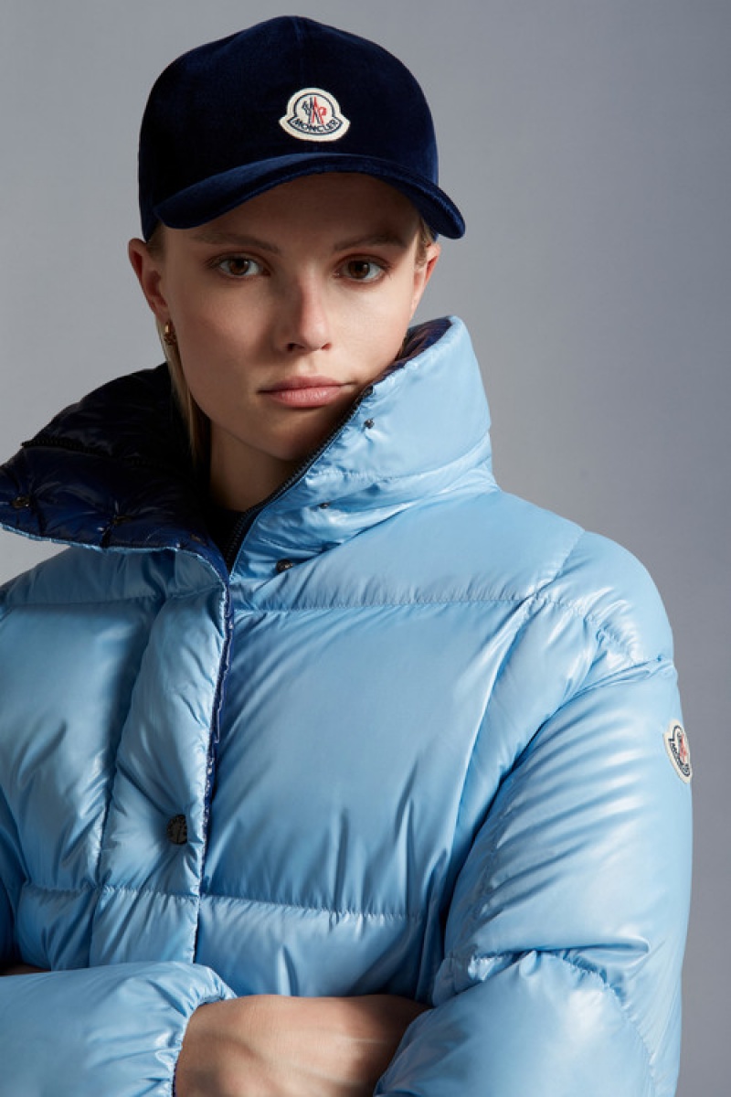 Gorras Moncler Velvet Baseball Mujer Azules Oscuro | TBEG-65083