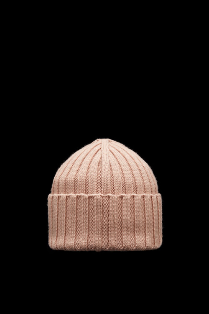 Gorro Moncler Acanalado Knit Lana Mujer Rosas Claro | EUKC-63159