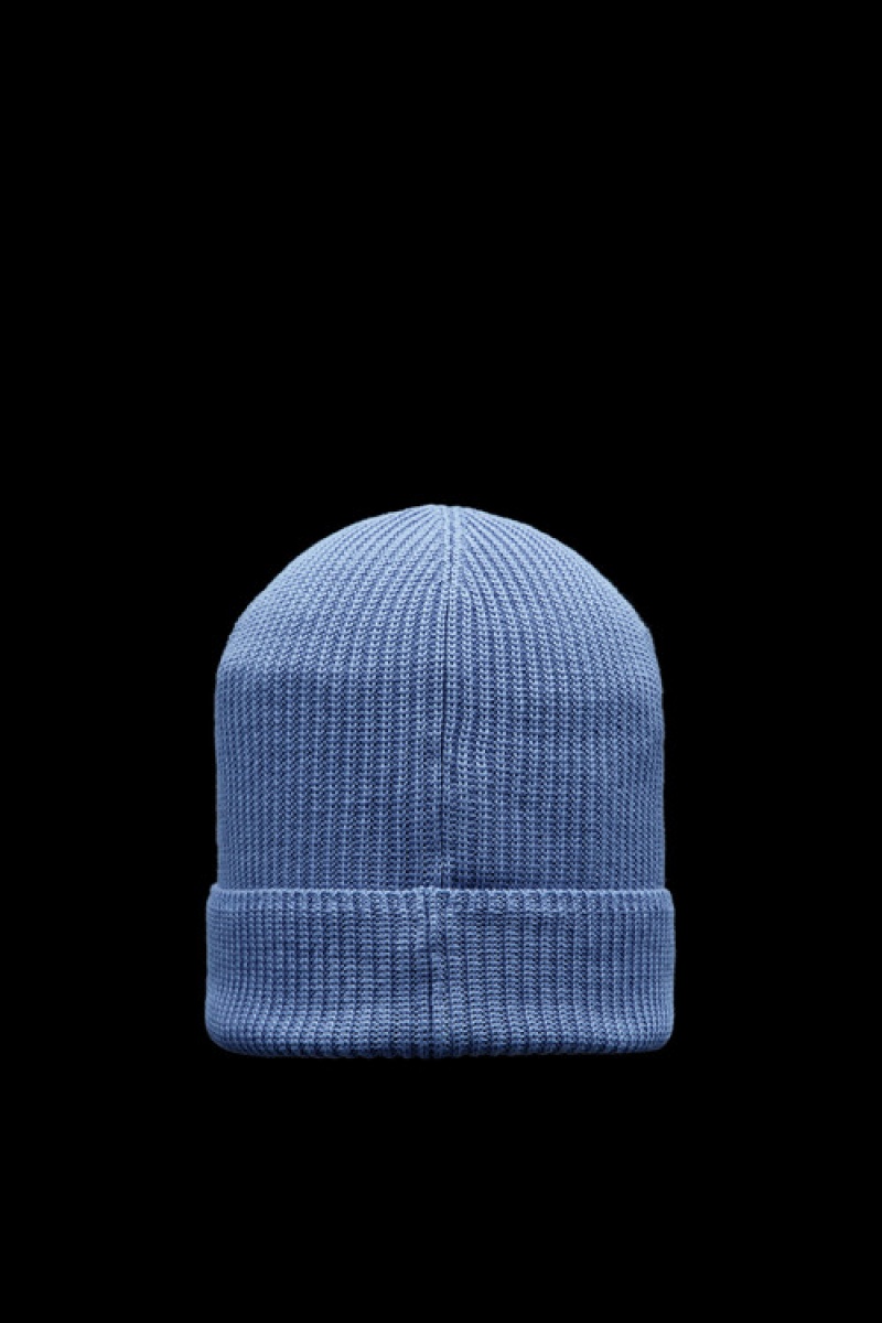 Gorro Moncler Algodon Hombre Azules Claro | NUTB-84356