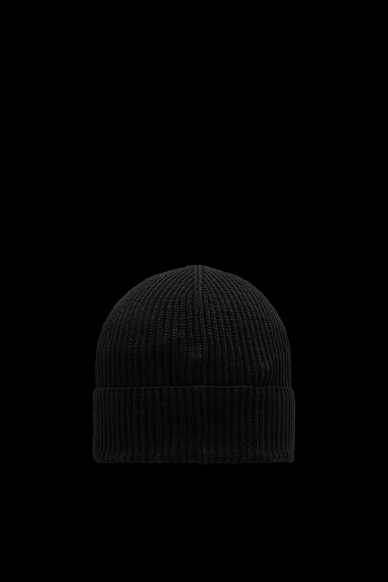 Gorro Moncler Algodon Hombre Negros | HNWM-89405