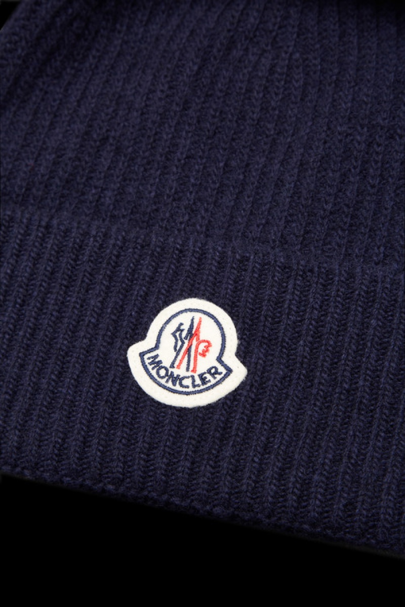 Gorro Moncler Cashmere Blend Hombre Azul Marino Azules | SDPH-32097