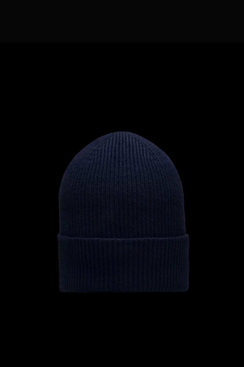 Gorro Moncler Lana Hombre Azul Marino Azules | OGKA-95863