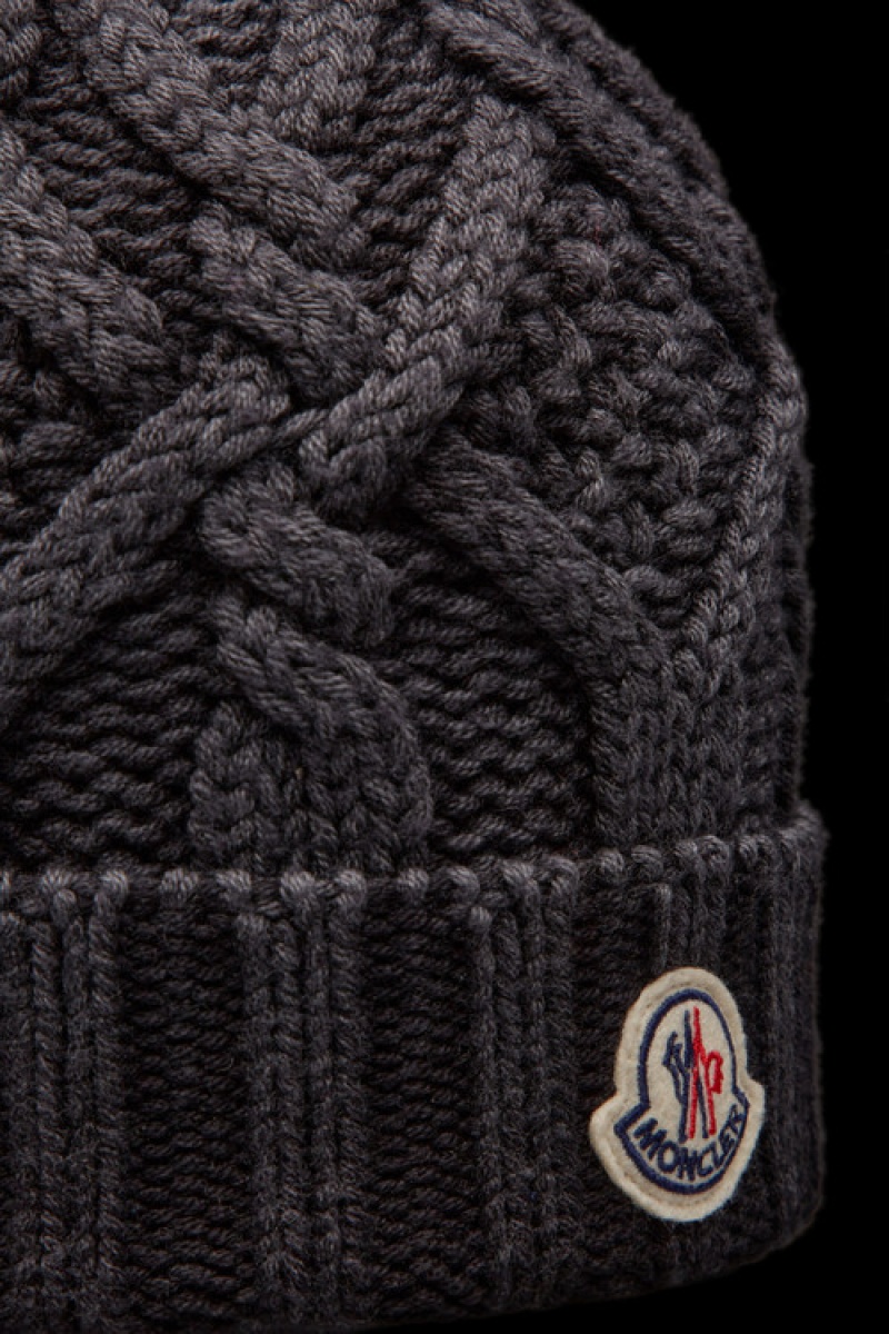 Gorro Moncler Lana Hombre Negros | FQNL-46789