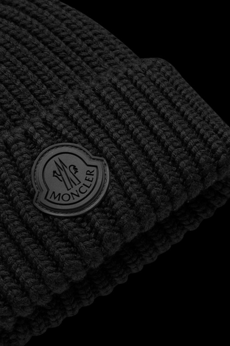 Gorro Moncler Lana Hombre Negros | UDKR-65937