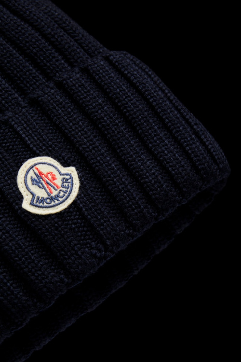 Gorro Moncler Lana Mujer Azul Marino Azules | VYHE-71054