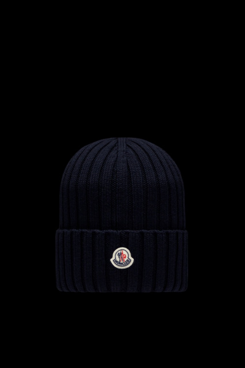 Gorro Moncler Lana Mujer Azul Marino Azules | VYHE-71054