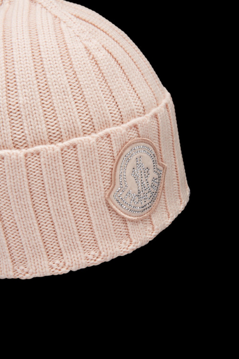 Gorro Moncler Lana Mujer Fucsia | HAJM-49678