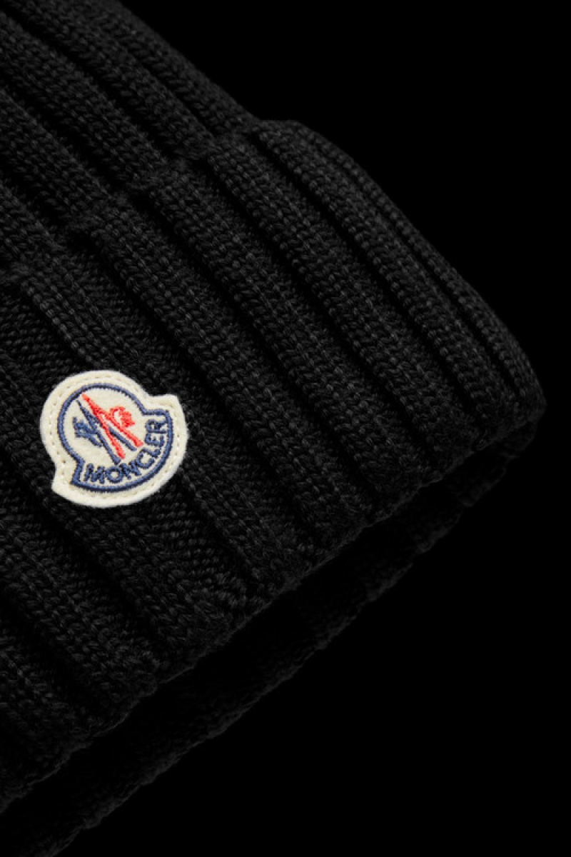 Gorro Moncler Lana Mujer Negros | AJKU-13906