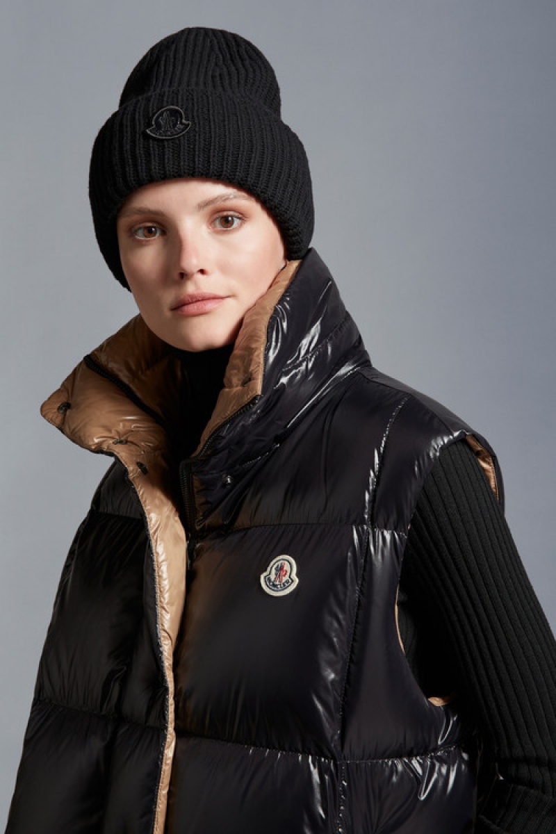 Gorro Moncler Lana Mujer Negros | OJTW-64352