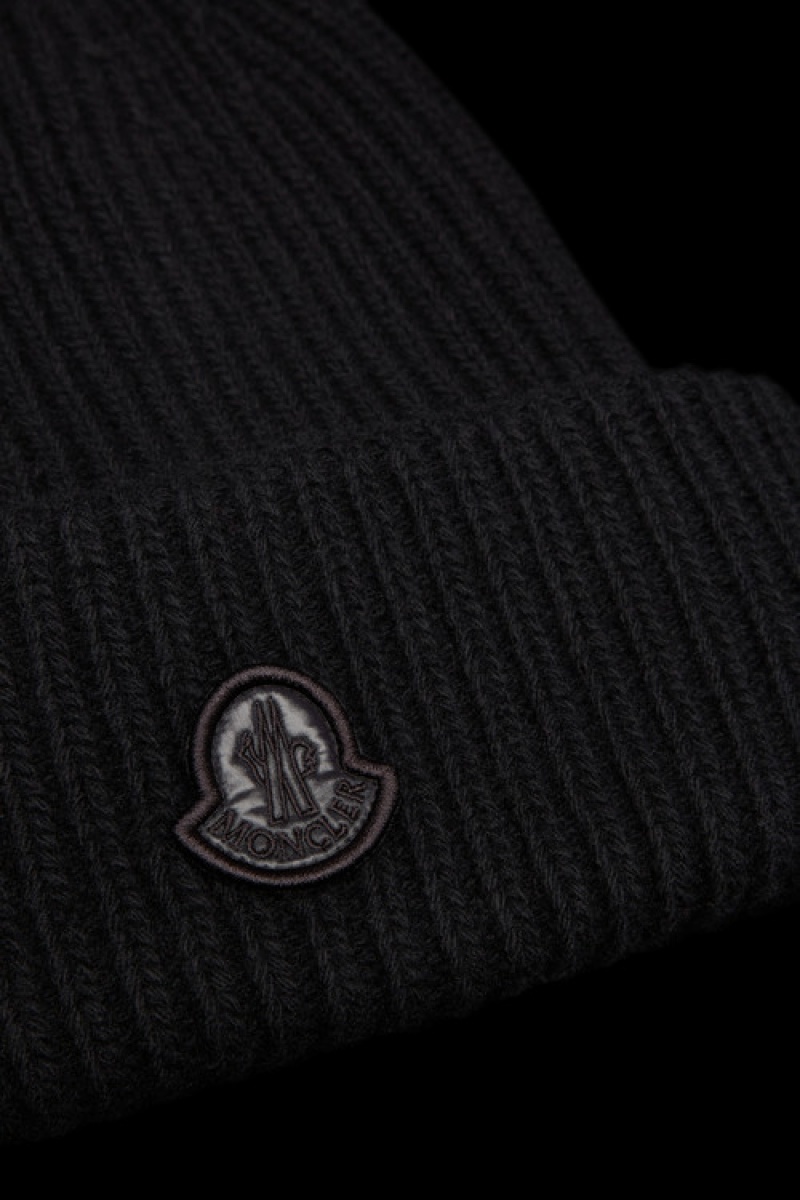 Gorro Moncler Lana Mujer Negros | OJTW-64352