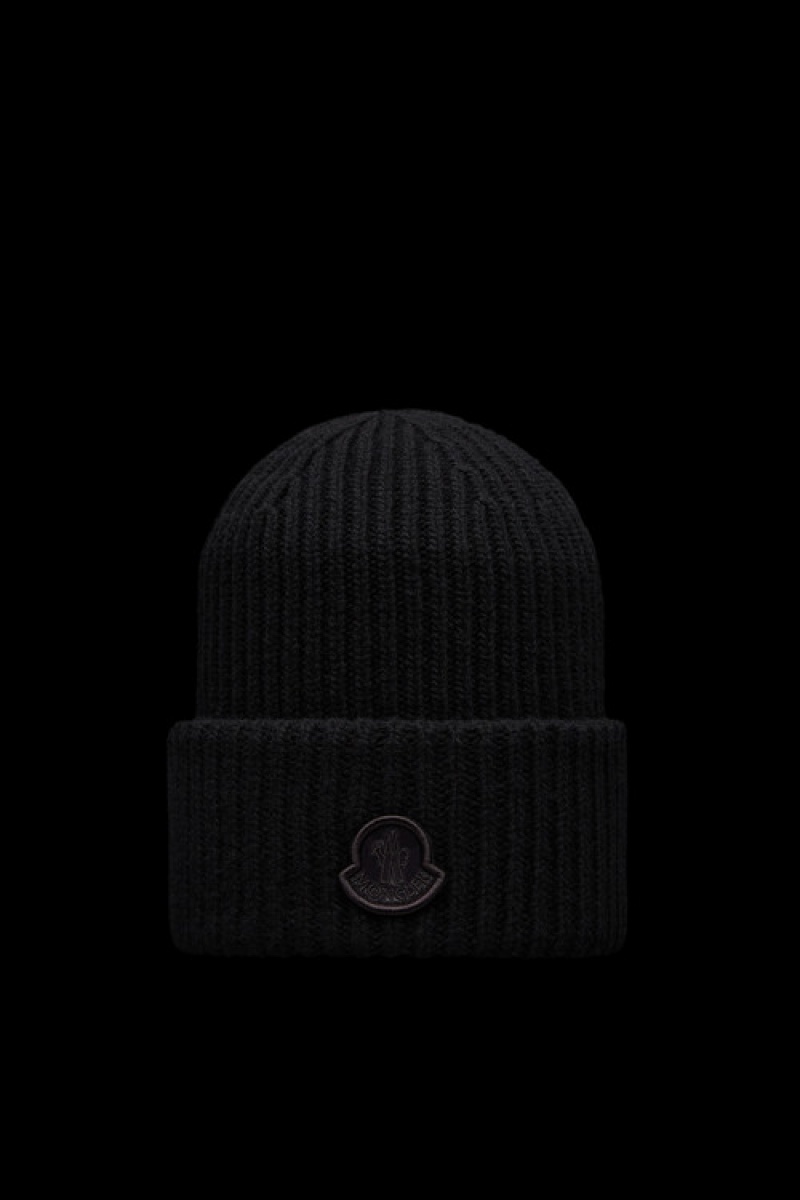 Gorro Moncler Lana Mujer Negros | OJTW-64352