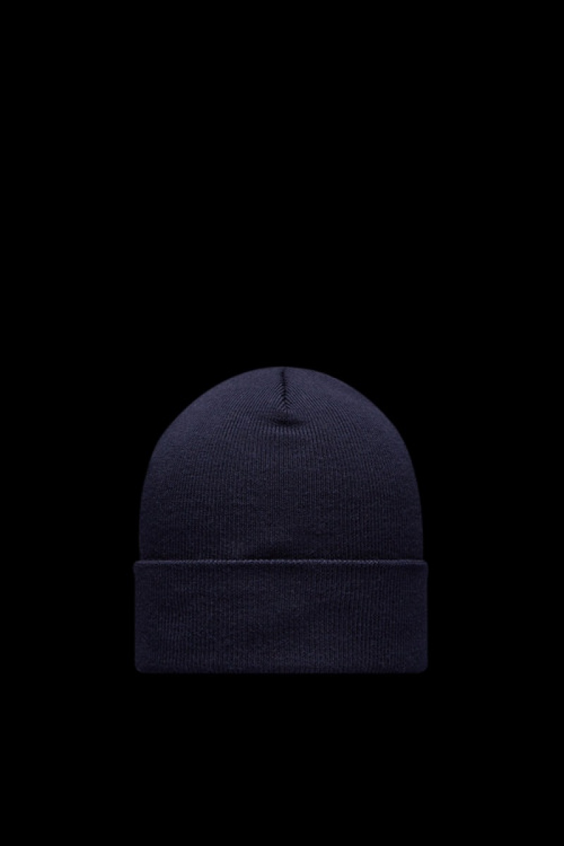 Gorro Moncler Pure Lana Hombre Azul Marino Azules | ECRK-72046