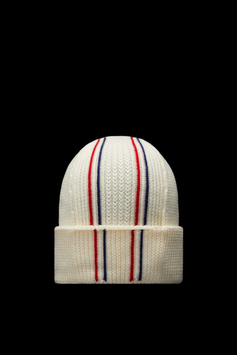 Gorro Moncler Tricolor Lana Hombre Blancos | RNZF-10765