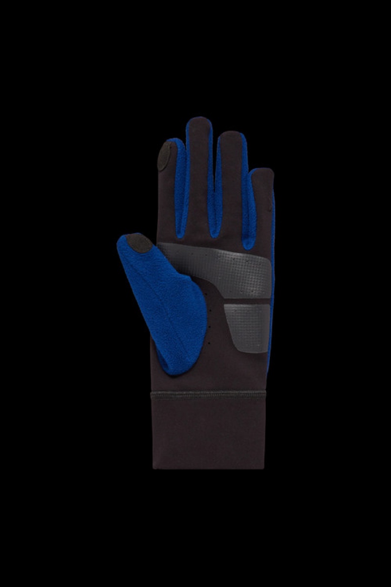 Guantes Moncler Fleece Hombre Azules Negros | ZIBQ-83160