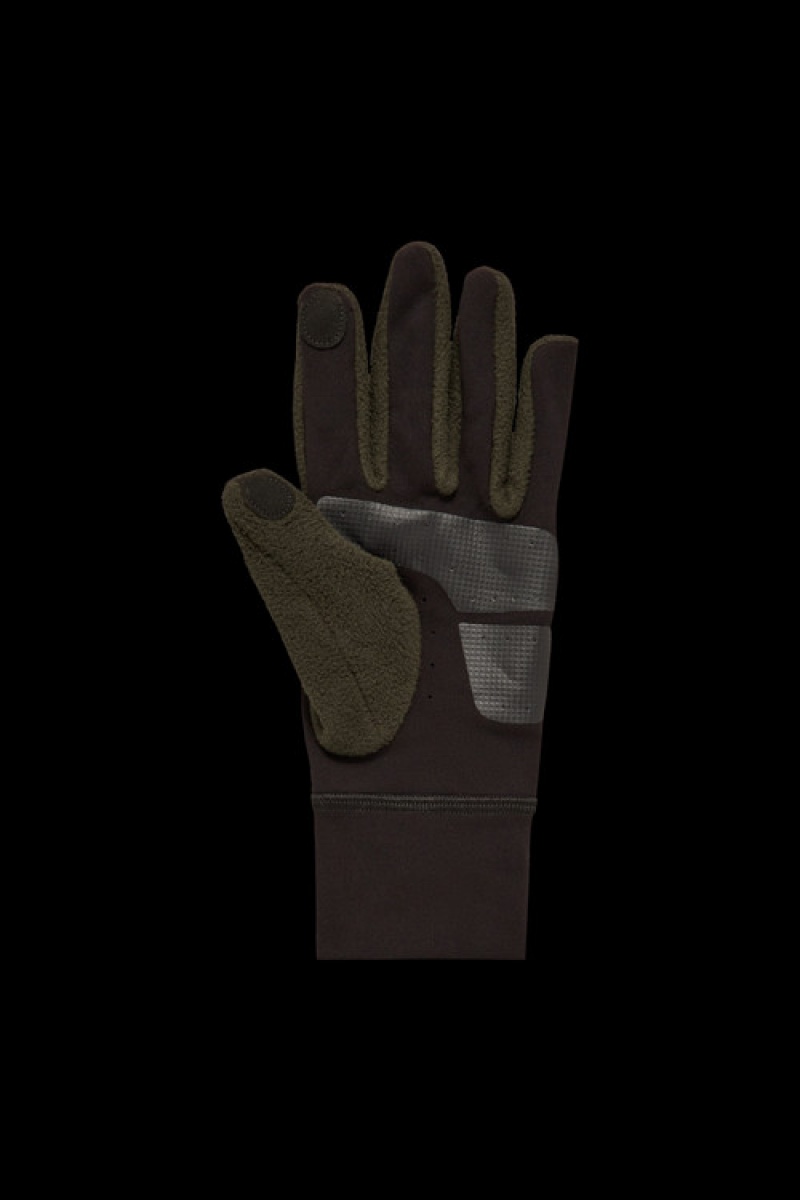 Guantes Moncler Fleece Hombre Verdes Negros | TLOY-93821