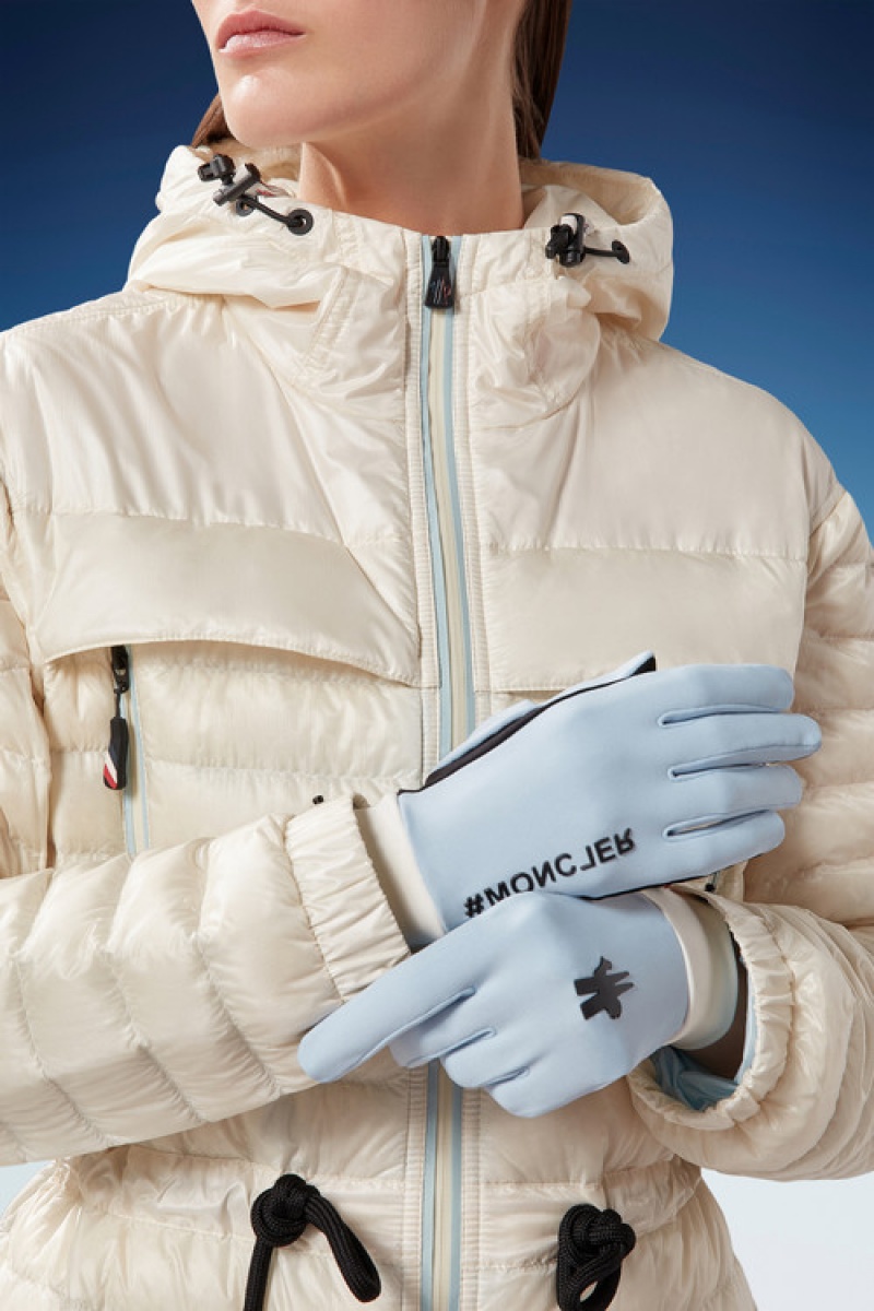 Guantes Moncler Jersey Mujer Blancos Azules Claro | AYFO-52190