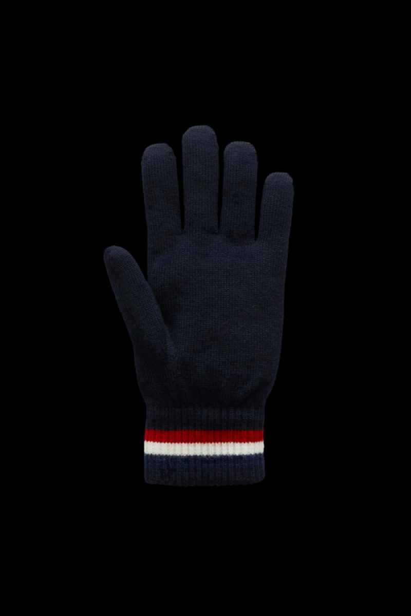 Guantes Moncler Tricolor Lana Hombre Azules | TVIY-50912