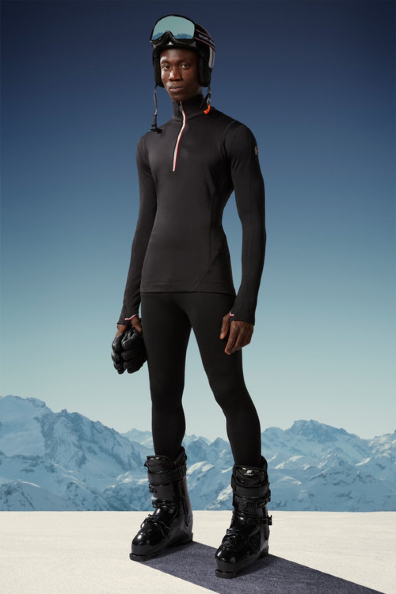 Leggins Moncler Base Layer Hombre Negros | MBFN-07489