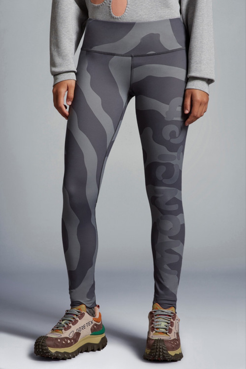 Leggins Moncler Printed Mujer Grises Oscuro | VDOP-75192