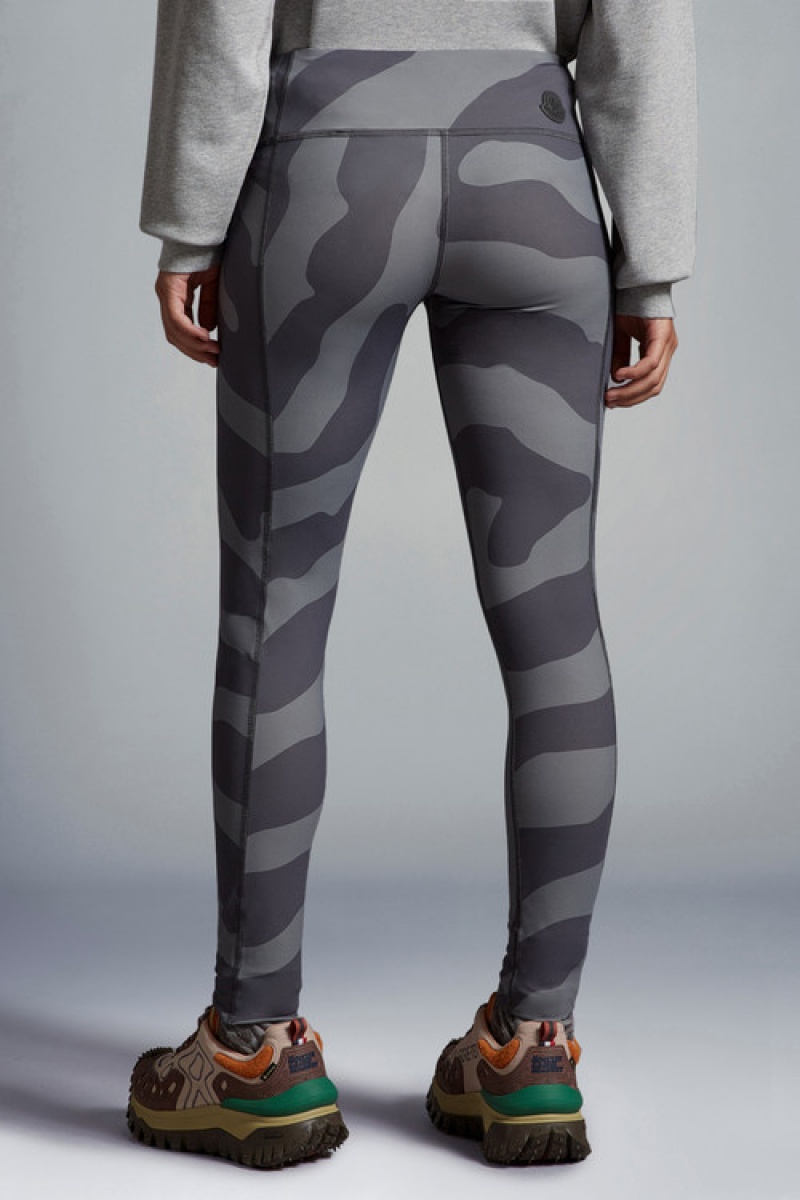 Leggins Moncler Printed Mujer Grises Oscuro | VDOP-75192