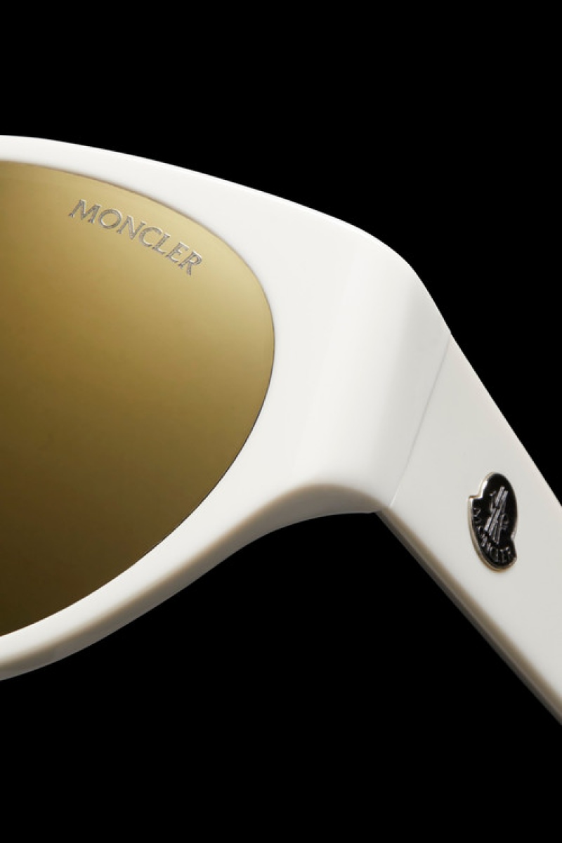 Lentes de Sol Moncler Bellejour Geometric Mujer Blancos | NZCI-48956