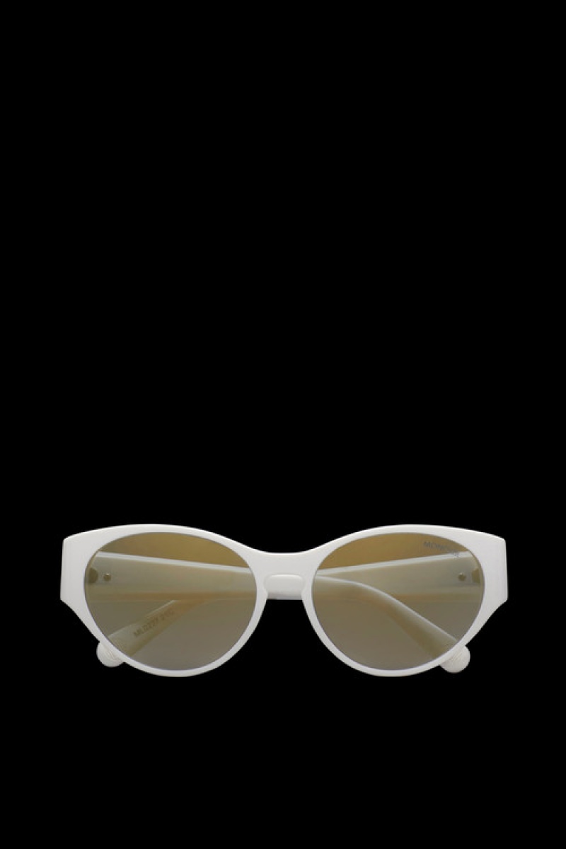 Lentes de Sol Moncler Bellejour Geometric Mujer Blancos | NZCI-48956