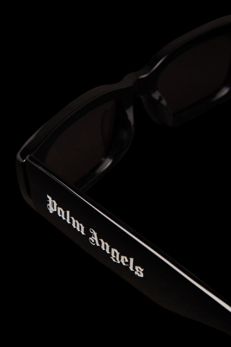 Lentes de Sol Moncler Crystal-encrusted Rectangular Mujer Negros Grises Oscuro | EBDX-24873