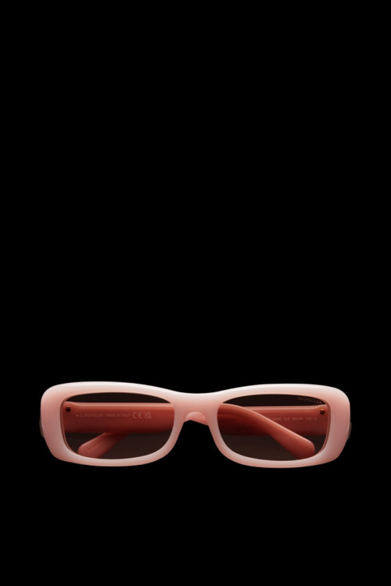 Lentes de Sol Moncler Minuit Rectangular Mujer Rosas | LZPC-47193