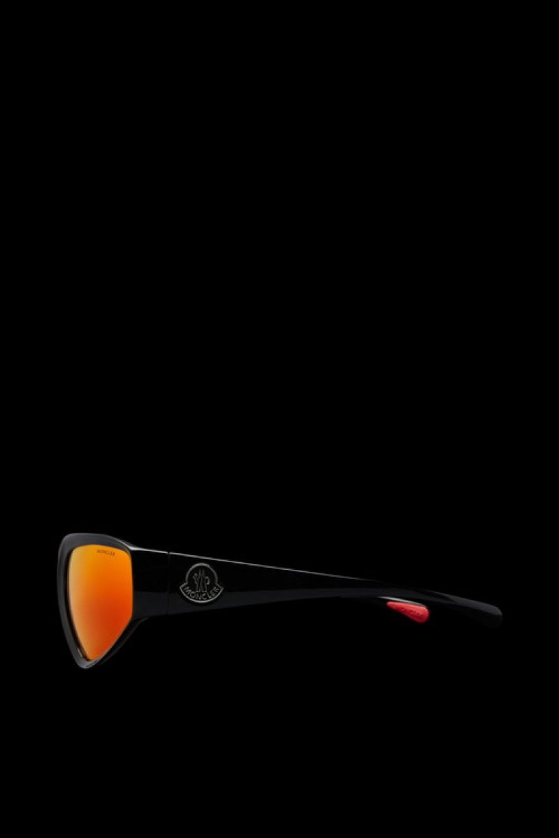 Lentes de Sol Moncler Pentagra Geometric Hombre Negros Rojos Claro | HZLN-72431