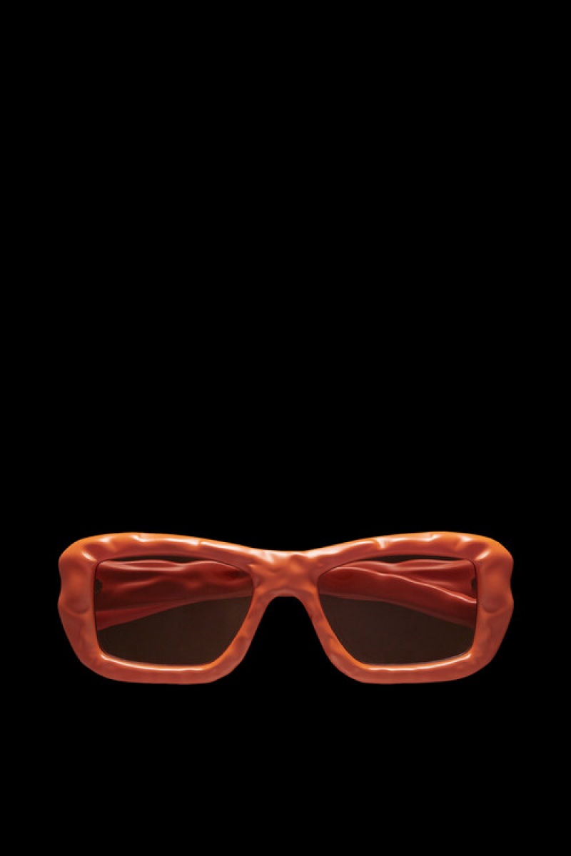 Lentes de Sol Moncler Rectangular Mujer Naranjas | NFOL-80347