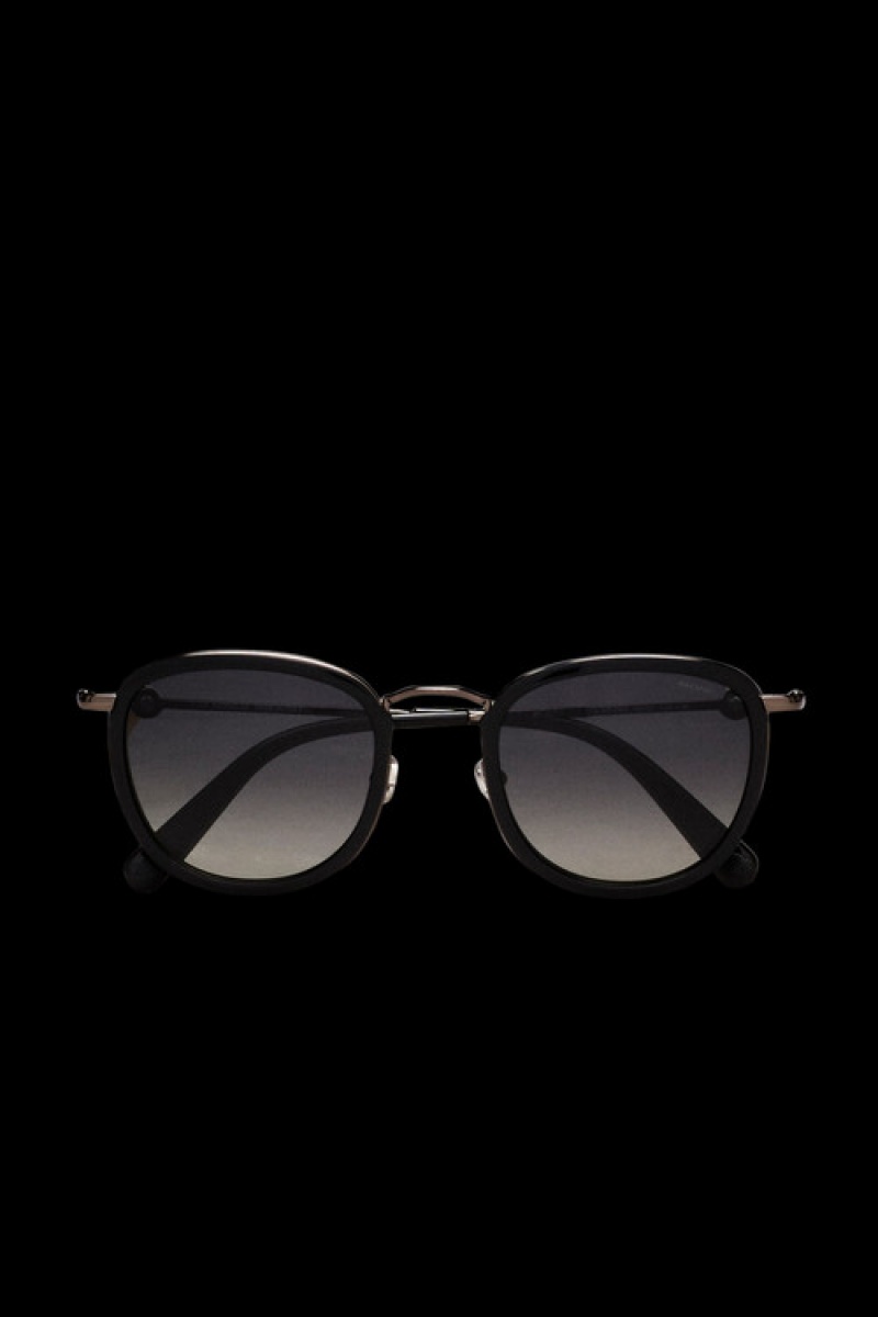 Lentes de Sol Moncler Rounded Mujer Negros | RKMT-82106