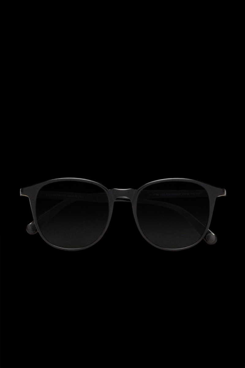 Lentes de Sol Moncler Rounded Mujer Negros | UYPG-35029