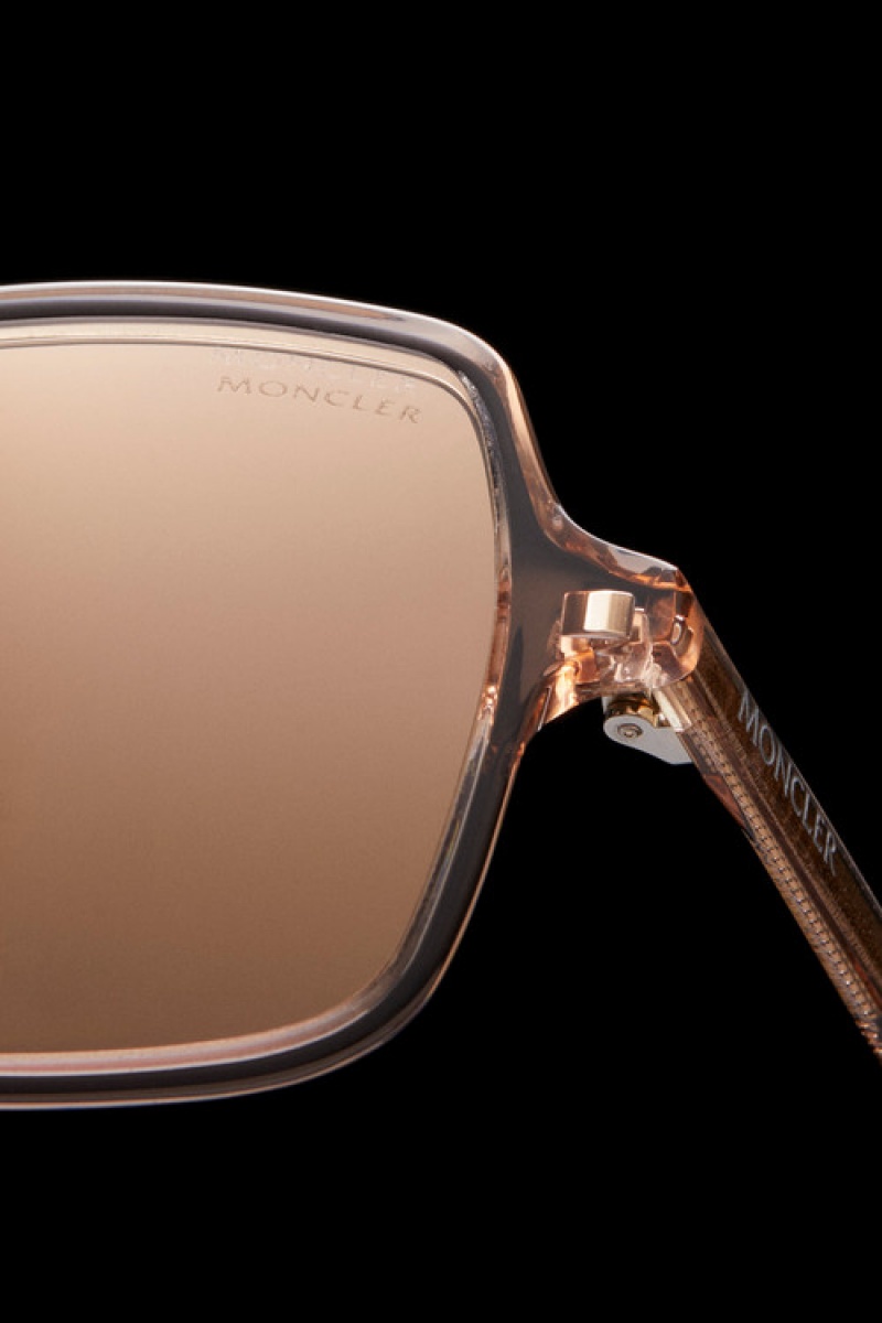 Lentes de Sol Moncler Shadorn Square Mujer Coral Rosas | ZHJY-78015