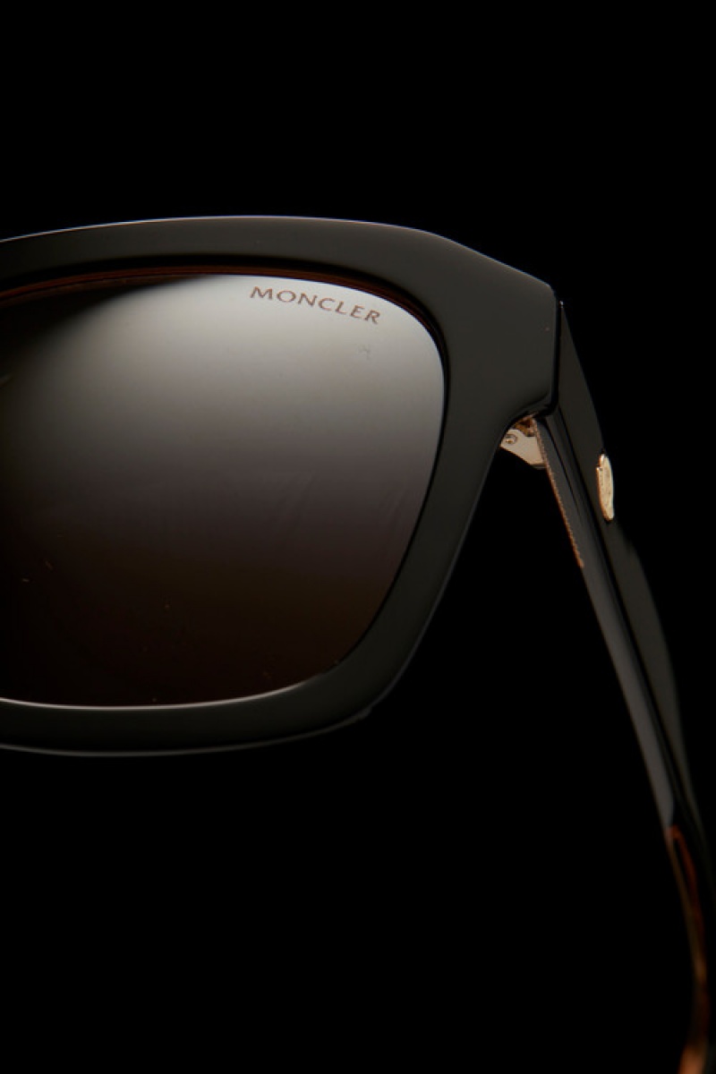 Lentes de Sol Moncler Squared Mujer Negros | ZTDN-62349