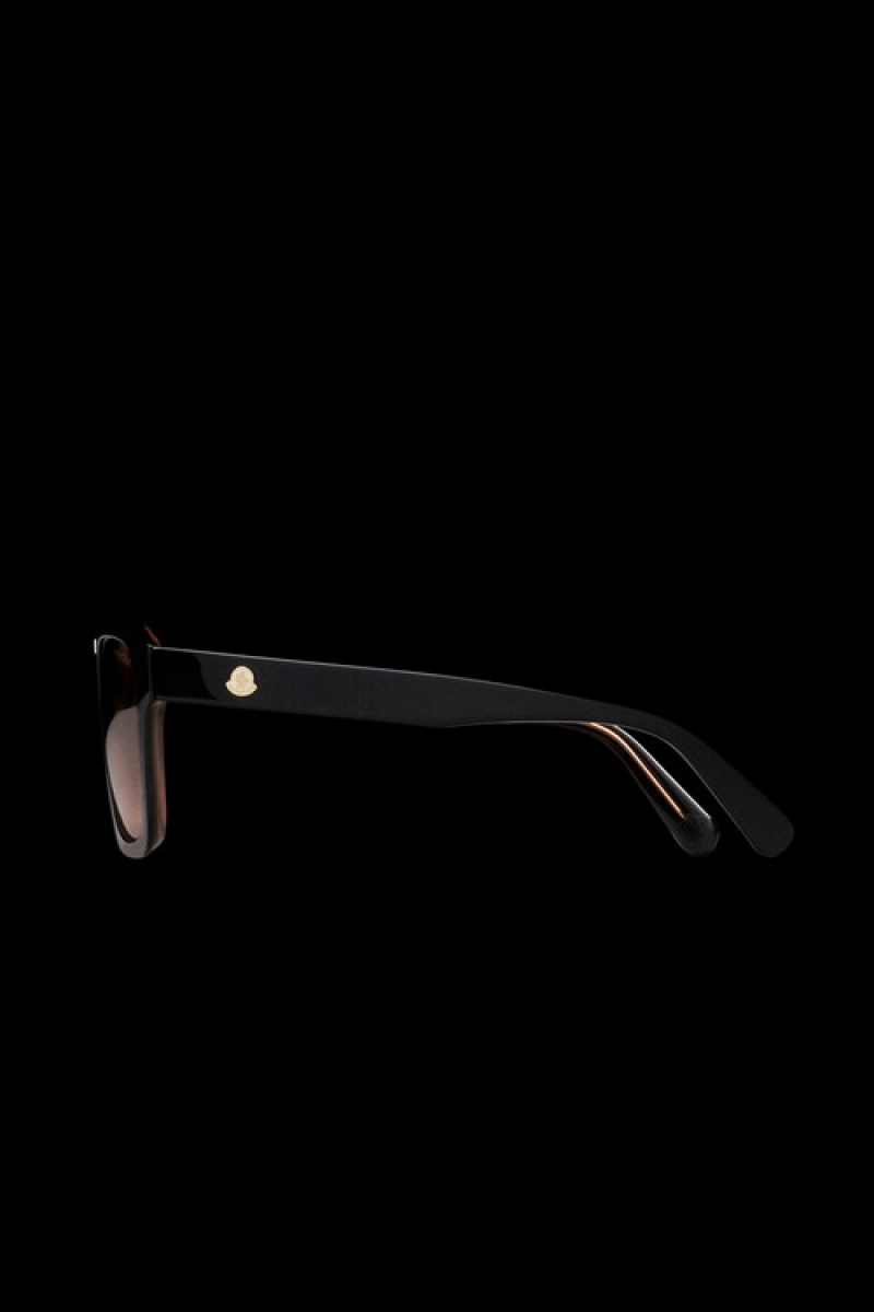 Lentes de Sol Moncler Squared Mujer Negros | ZTDN-62349