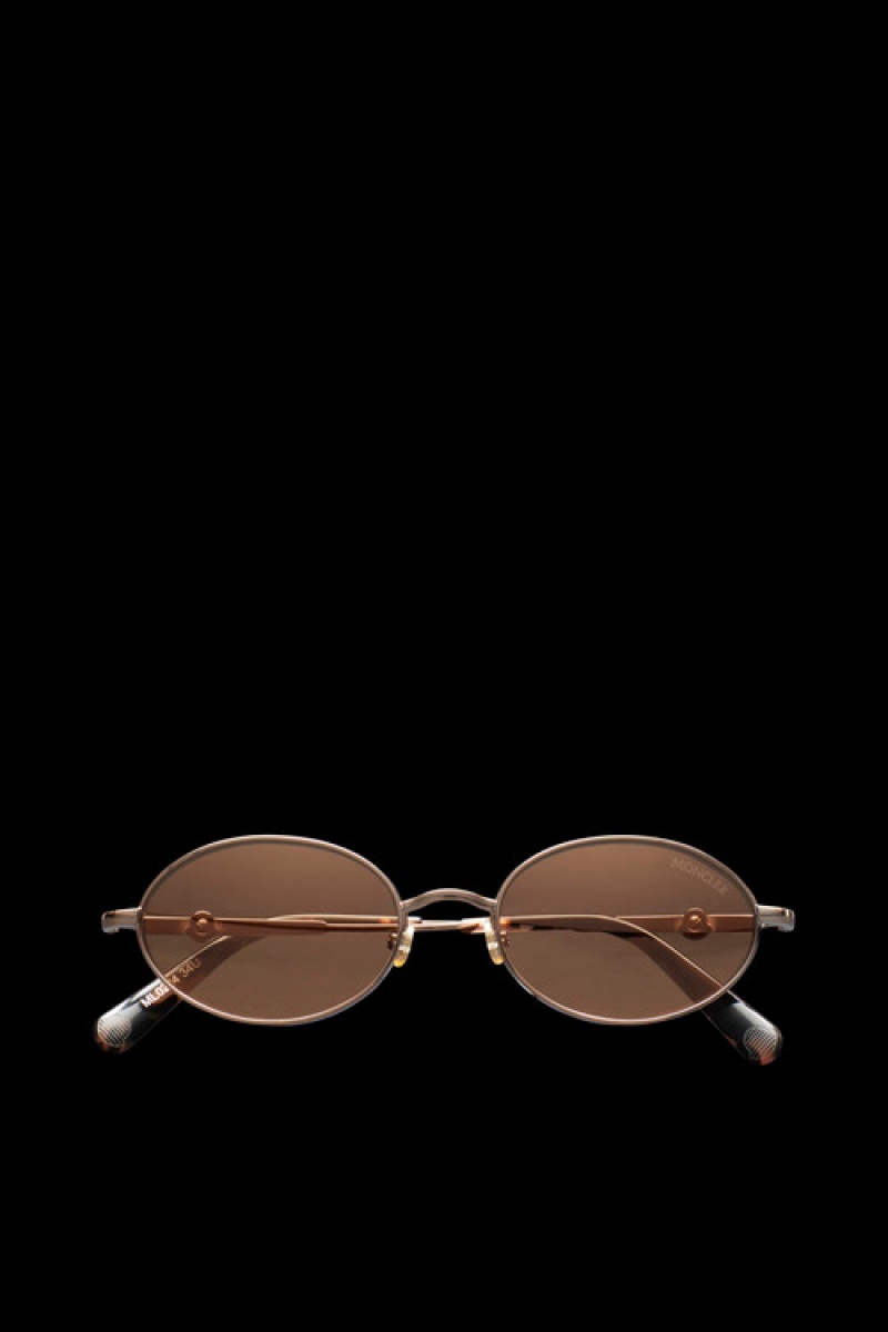 Lentes de Sol Moncler Tatou Round Hombre Marrom | VHDU-53827