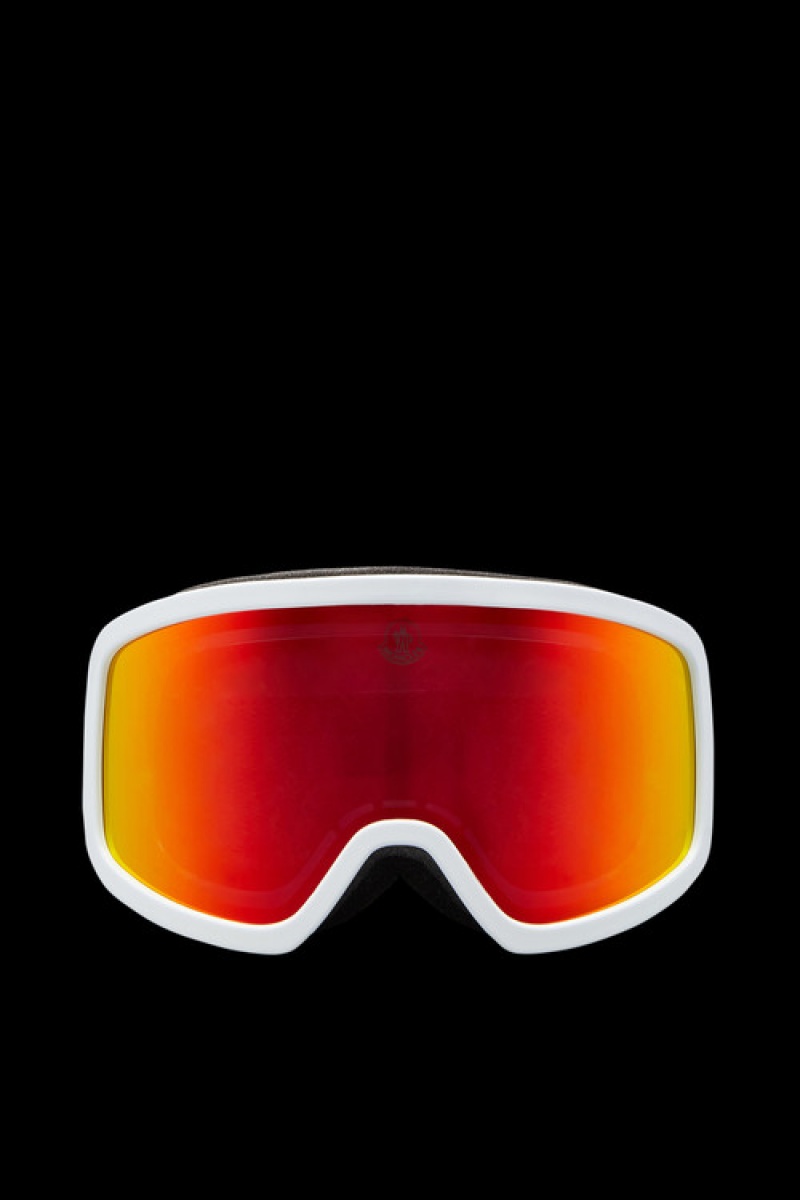 Lentes de Sol Moncler Terrabeam Ski Goggles Mujer Blancos Rojos | EJWN-84063